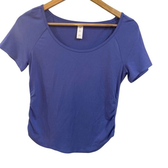 HALARA Cinched Side Short Sleeve Top Purple Size medium periwinkle - Picture 1 of 6